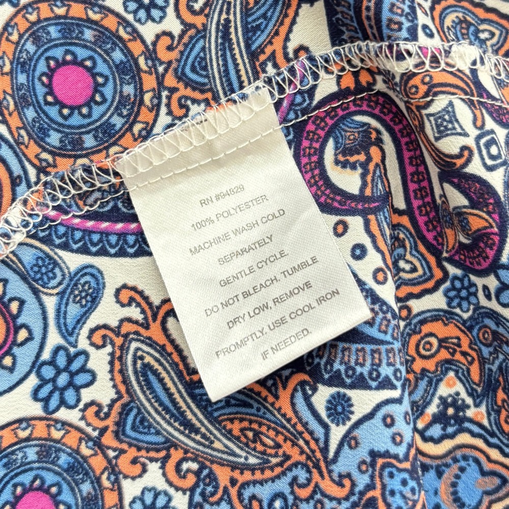 Blue Paisley Boho Handkerchief Hem Camisole Top Womens M I'm With Derek Festival - Picture 7 of 7